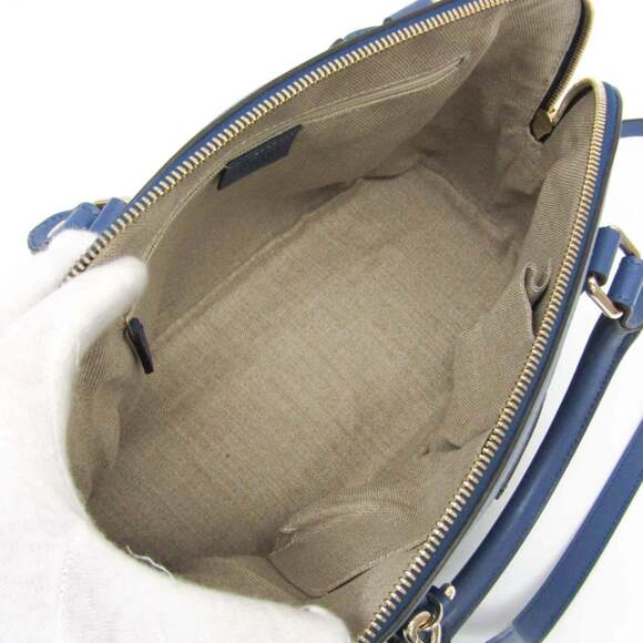 GUCCI Authentic Blue Leather Shoulder Bag - Picture 4 of 16